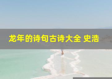 龙年的诗句古诗大全 史浩